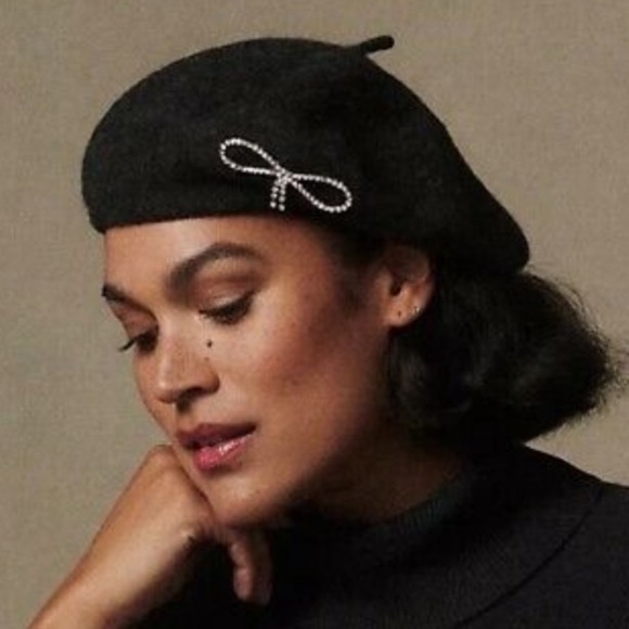 Anthropologie charcoal knit beret new without tags